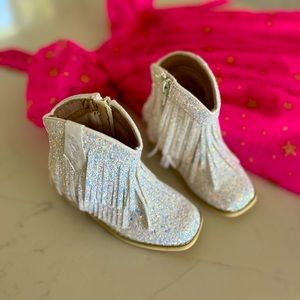 A Bear Co 9C Fairy Wings Glitter Fringe LOWCUT Cowgirl Boots